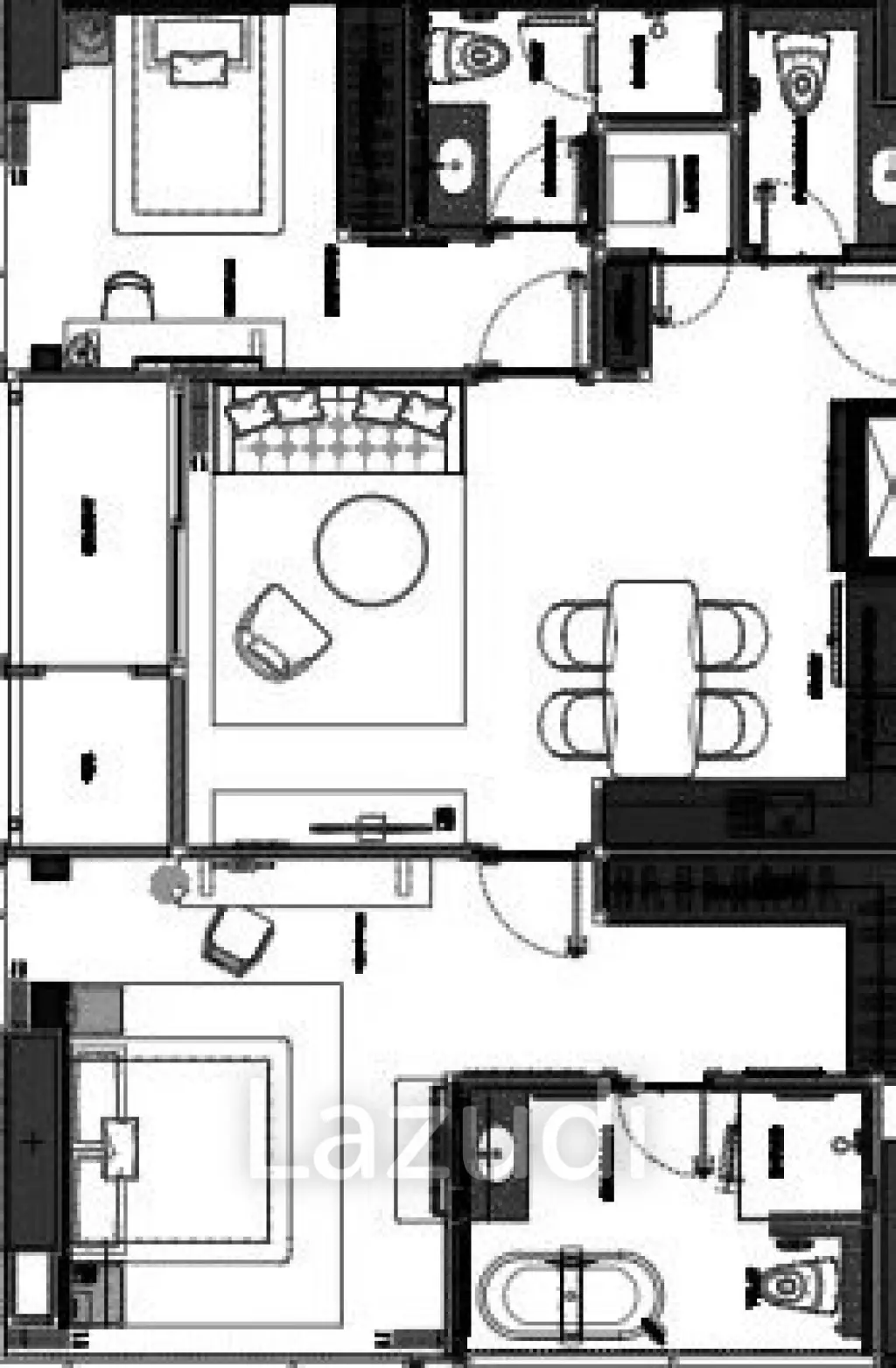 97 Sqm 2 Bed 2 Bath Serviced Residence for Rent