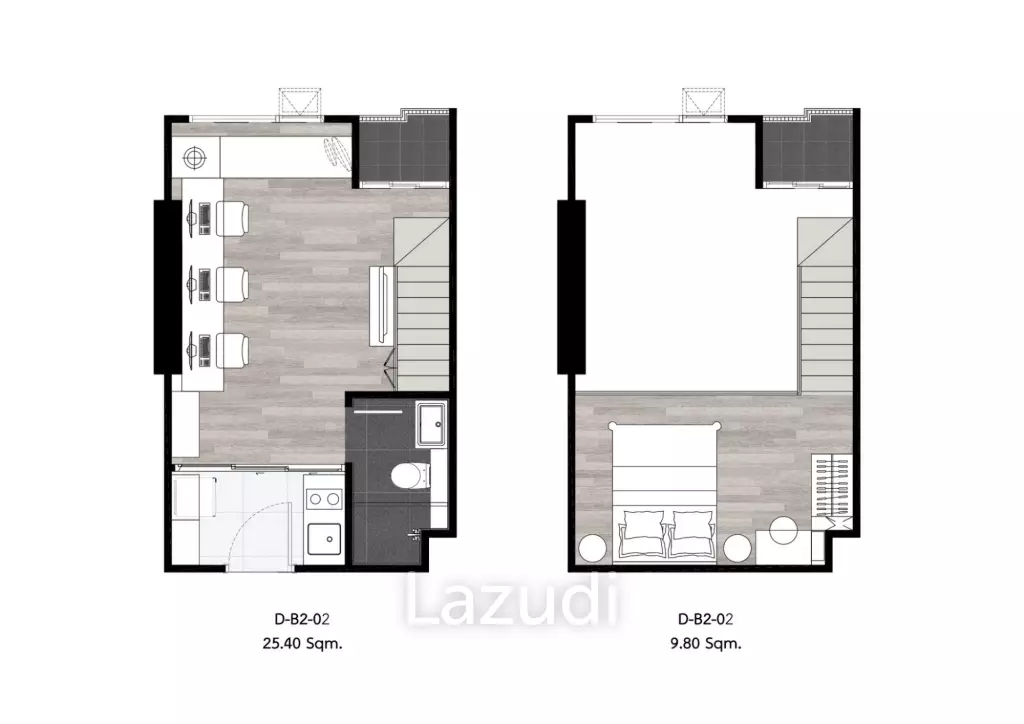 Loft 25.74 sqm Condo on 21st Floor in Bang Bamru Bangkok