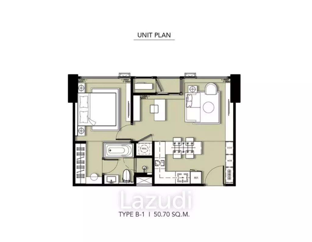 53 sqm 1 Bedroom Condo on 16th Floor at Hyde Heritage Thonglor Bangkok