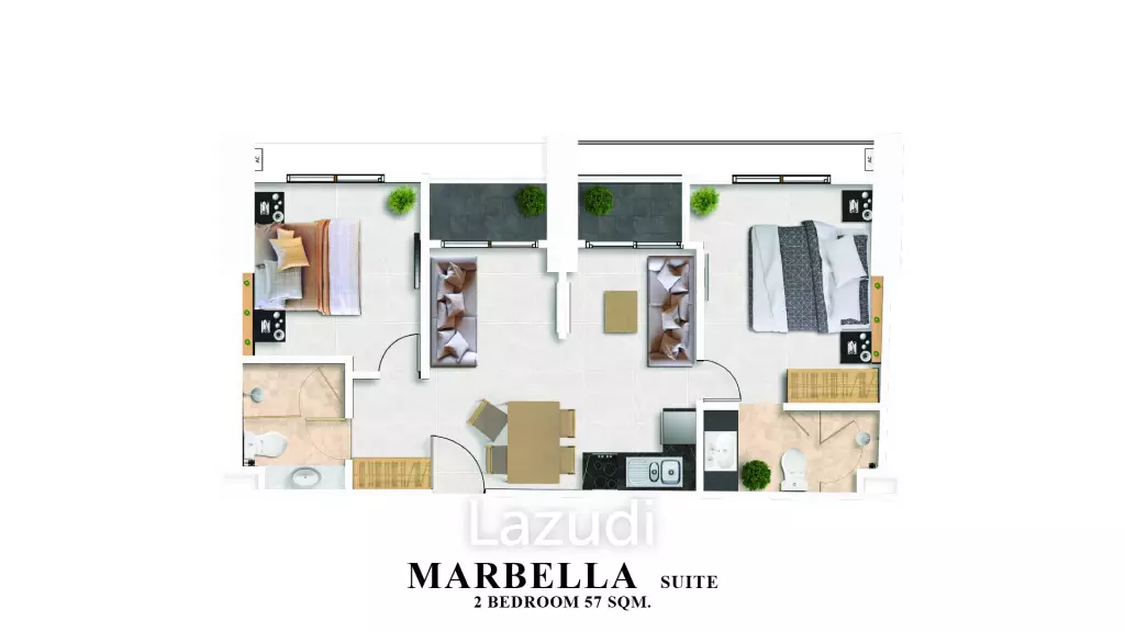 1 Bed Combined 1 Bath 30 SQ.M Marina Golden Bay Pattaya