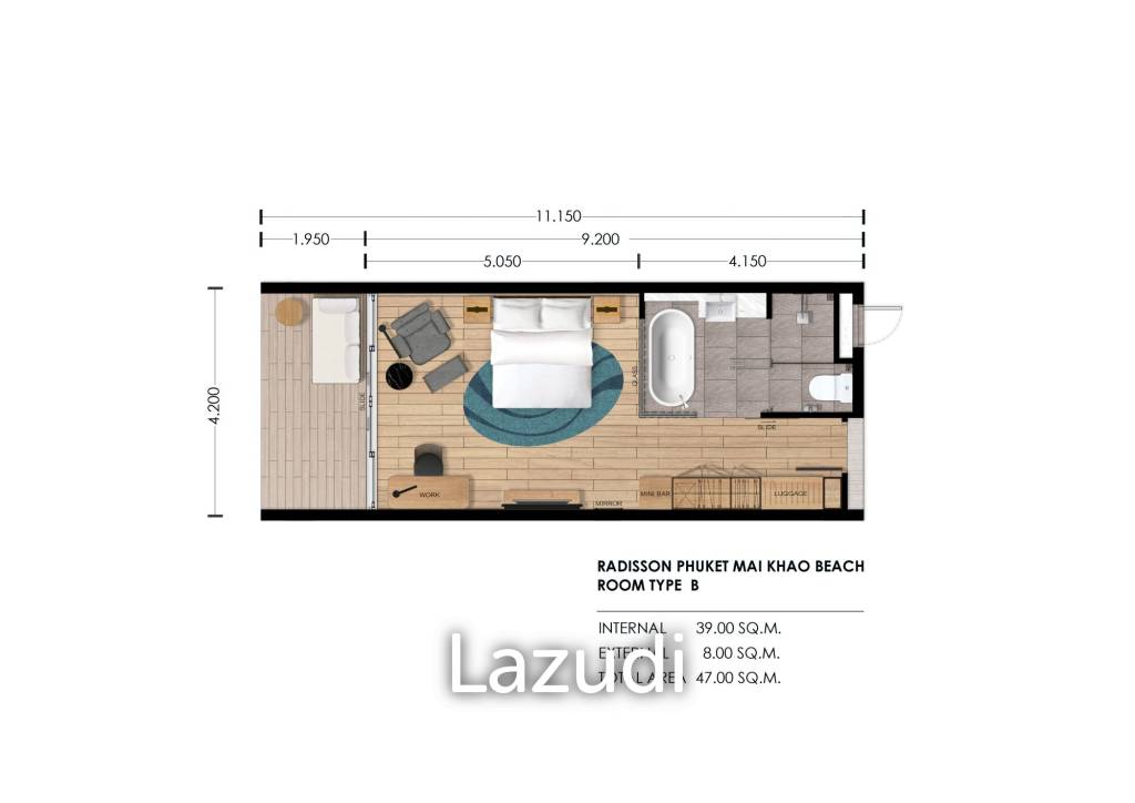 1 ห้องนอน 47 ตร.ม เรดิสัน ภูเก็ต ไม้ขาว บีช