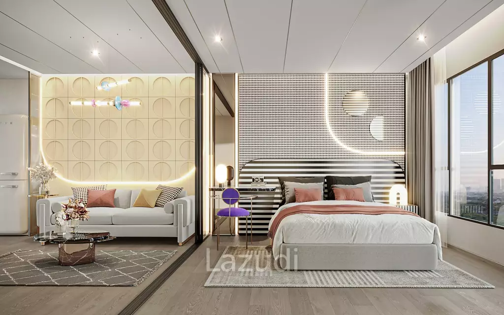 Modern 26.8 sqm Studio on 19th Floor at Aspire Sukhumvit-Rama 4, Phra Khanong