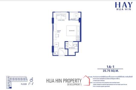 1 Bed 1 Bath 26.45 SQ.M at HAY Huahin