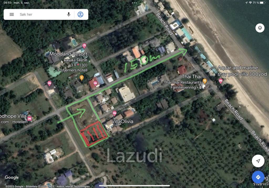 Land only 150m from sea, 1600 Sqm,  for sale!