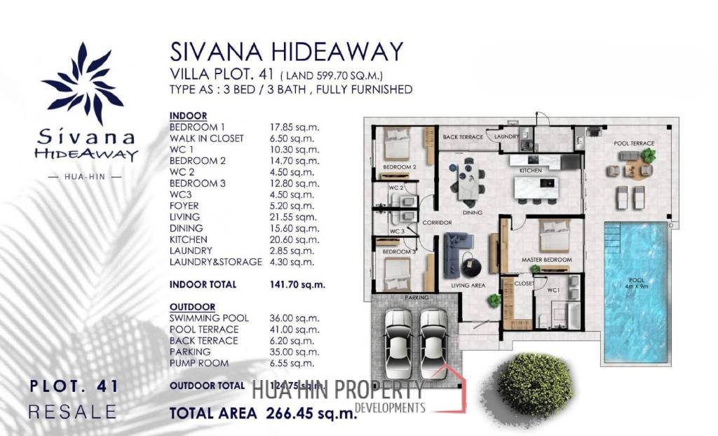3 Bed 3 Bath Pool Villa for Sale Sivana Hideaway Phase 2
