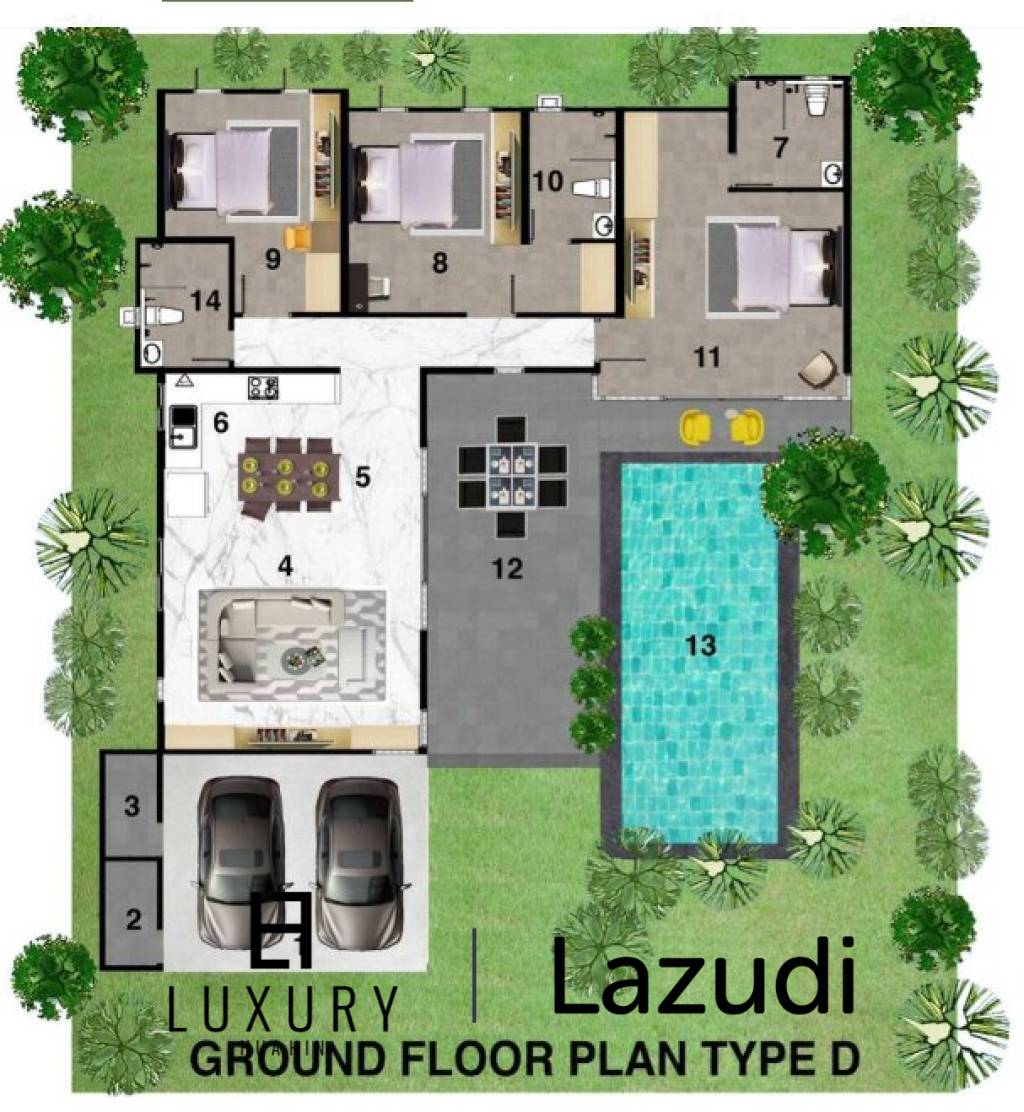 3 Bed 3 Bath 261 SQ.M Botanica Hua Hin