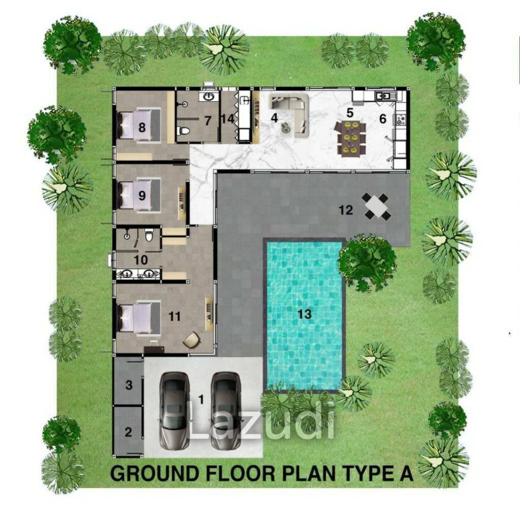 3 Bed 2 Bath 256 SQ.M Botanica Hua Hin