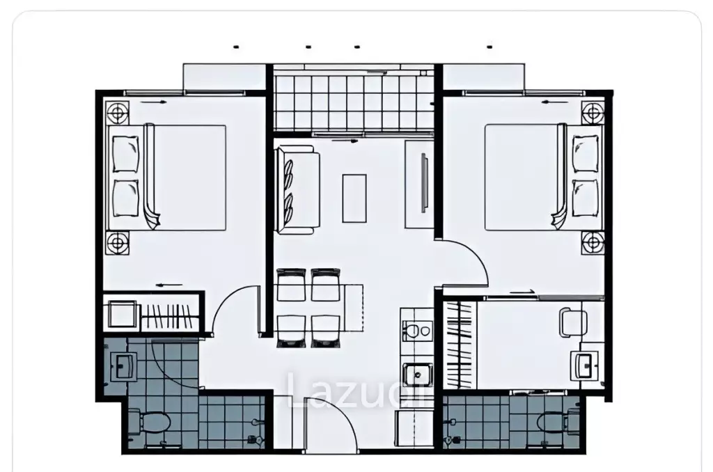 2 Bedroom 2 Bathroom 53 SQ.M. Condo For Rent+Sale