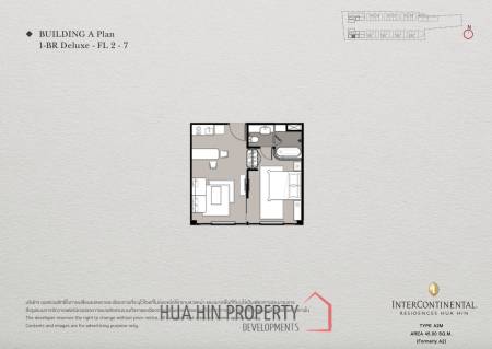 1 Bed 1 Bath 44.58 SQ.M Intercontinental Residences Hua Hin