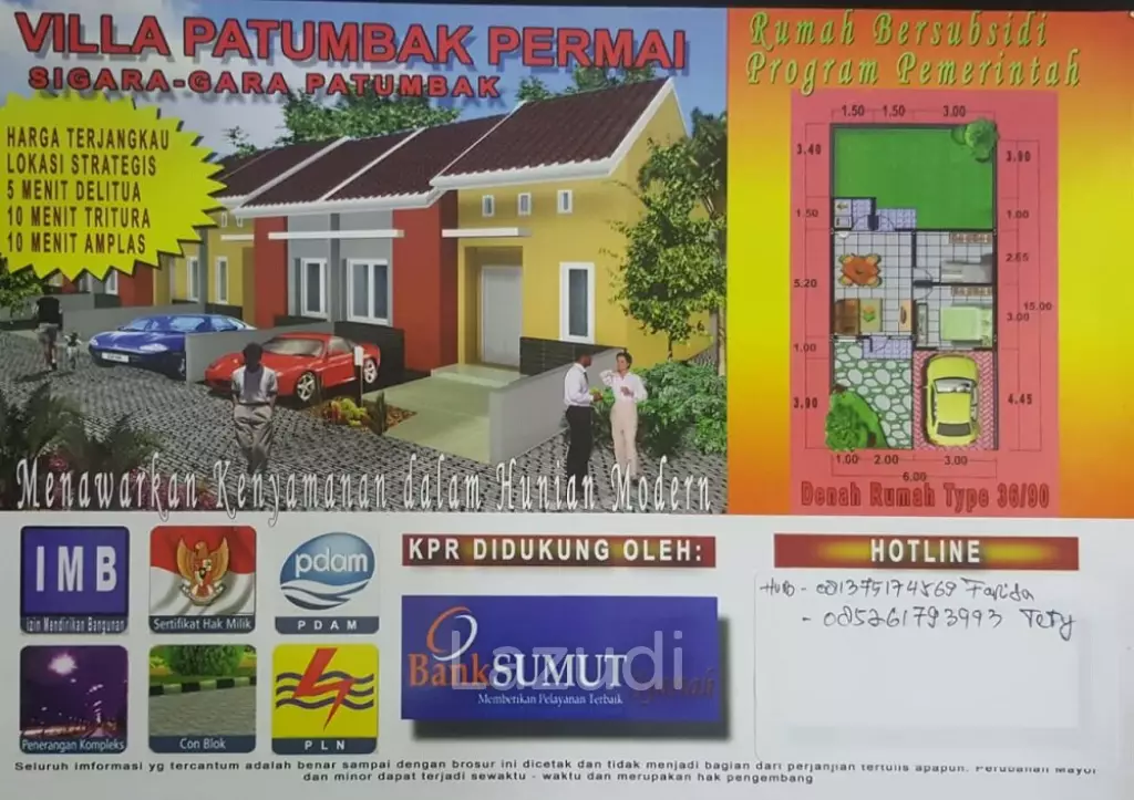 Rumah Dijual di Patumbak Deli Serdang Dekat RS Sembiring Deli Serdang, SMP Negeri 1 Patumbak, Deli Tua, Amplas