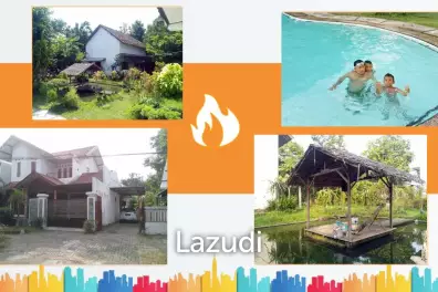 Dijual Cepat Rumah Semi Villa di Pandaan Pasuruan, Tanah Luas, Halaman Luas, Ada Kolam Renang, View Gunung