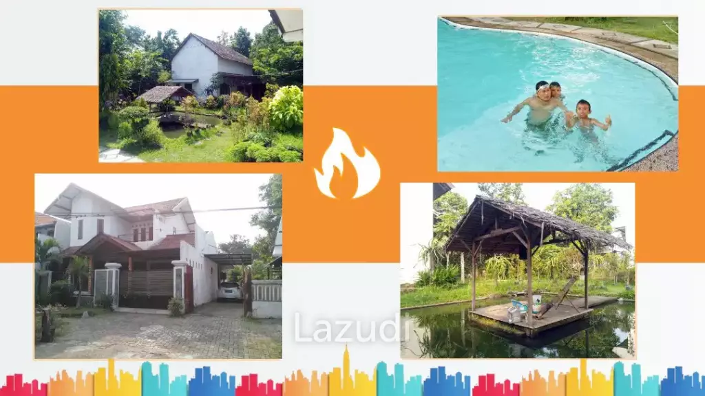 Dijual Cepat Rumah Semi Villa di Pandaan Pasuruan, Tanah Luas, Halaman Luas, Ada Kolam Renang, View Gunung