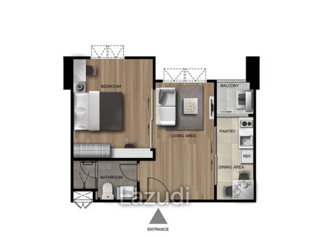 1 Bed 1 Bath 41.34 SQ.M  The Rich Sathorn - Taksin