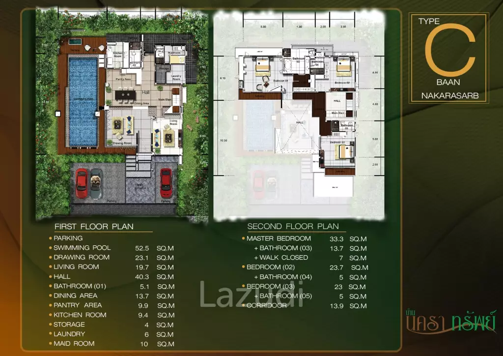 3 Bed 4 Bath 410.2 SQ.M Nakarasarp Village