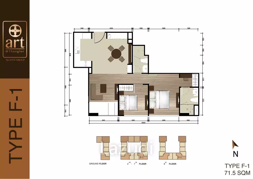 2 Bed 2 Bath 72.04 SQ.M at Art @ Thonglor 25