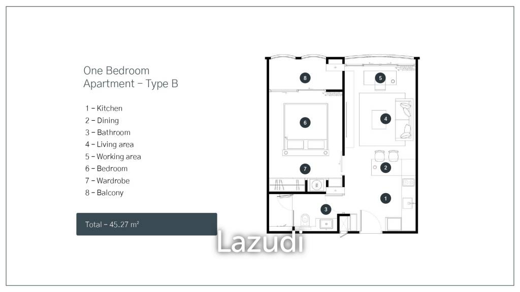 Studio 1 Bath 43.7 SQ.M Harmony