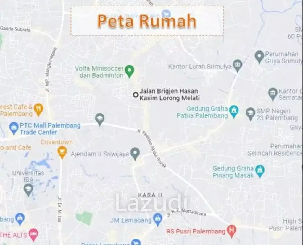 Rumah Dijual Murah BU Dekat RSIA Azzahra Palembang, PTC Mall Palembang, Pasar Sako, PUSRI, Maitreyawira School