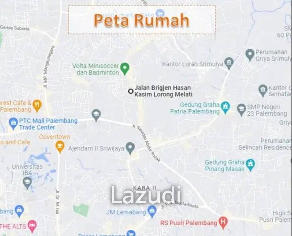 Rumah Dijual Murah BU Dekat RSIA Azzahra Palembang, PTC Mall Palembang, Pasar Sako, PUSRI, Maitreyawira School