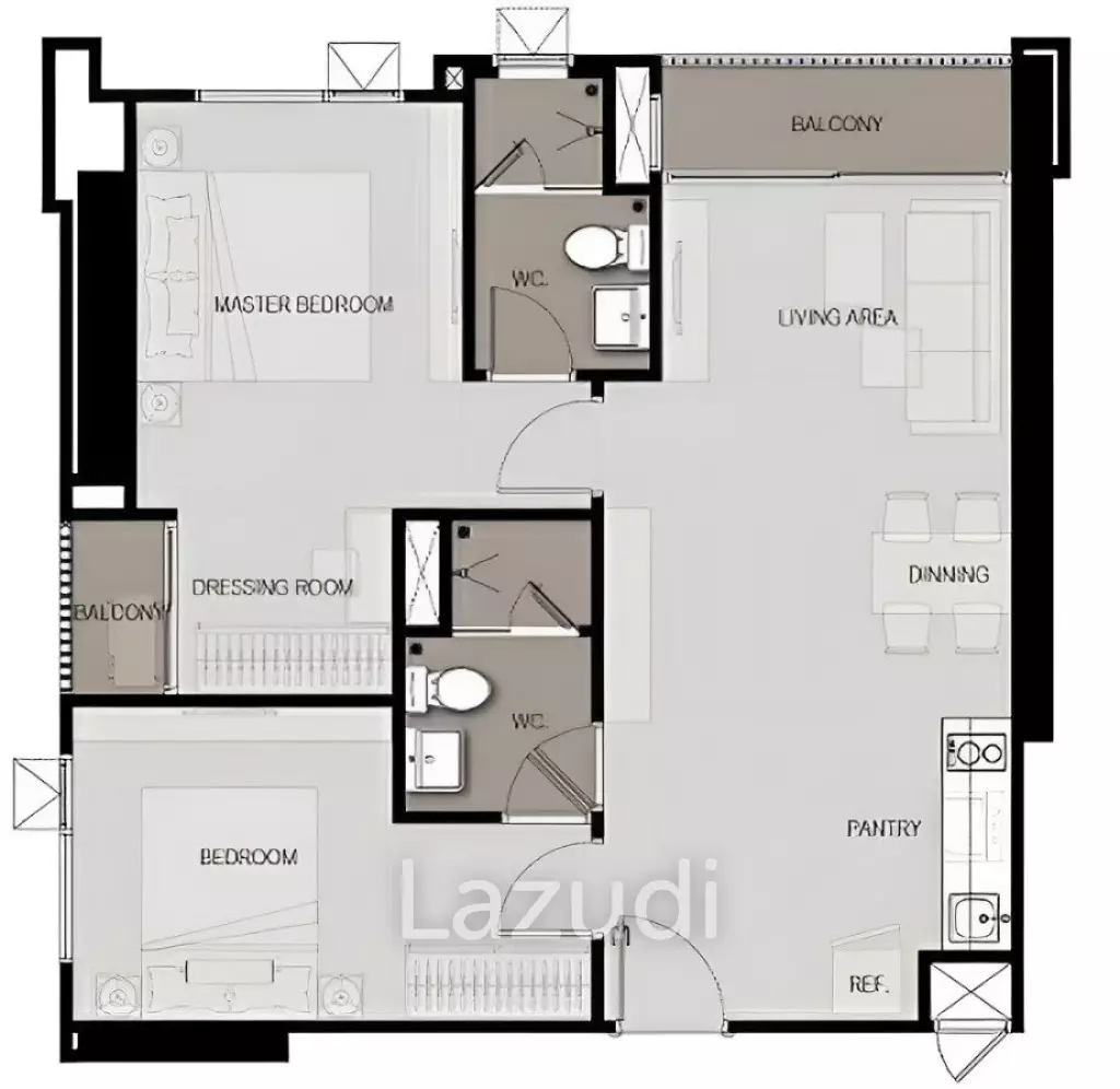 2 Bed 2 Bath 60 SQ.M Life Sukhumvit 48