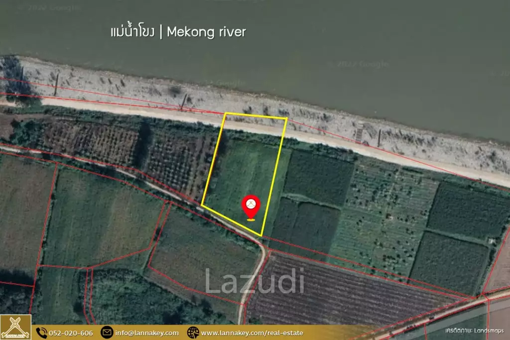 ขายที่ดิน 3 ไร่ ติดกับแม่น้ำโขงเชียงแสน