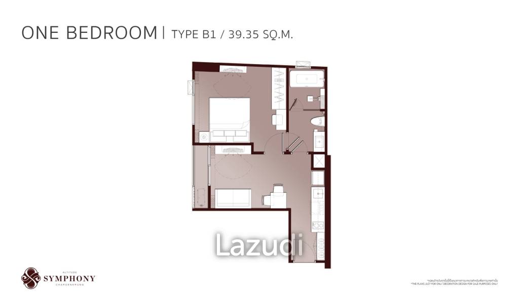 1 Bed 1 Bath 39.49 SQ.M Altitude Symphony Charoenkrung-Sathorn