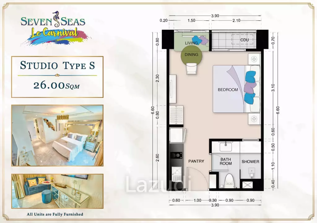 Studio 1 Bath 26 SQ.M Seven Seas Le Carnival