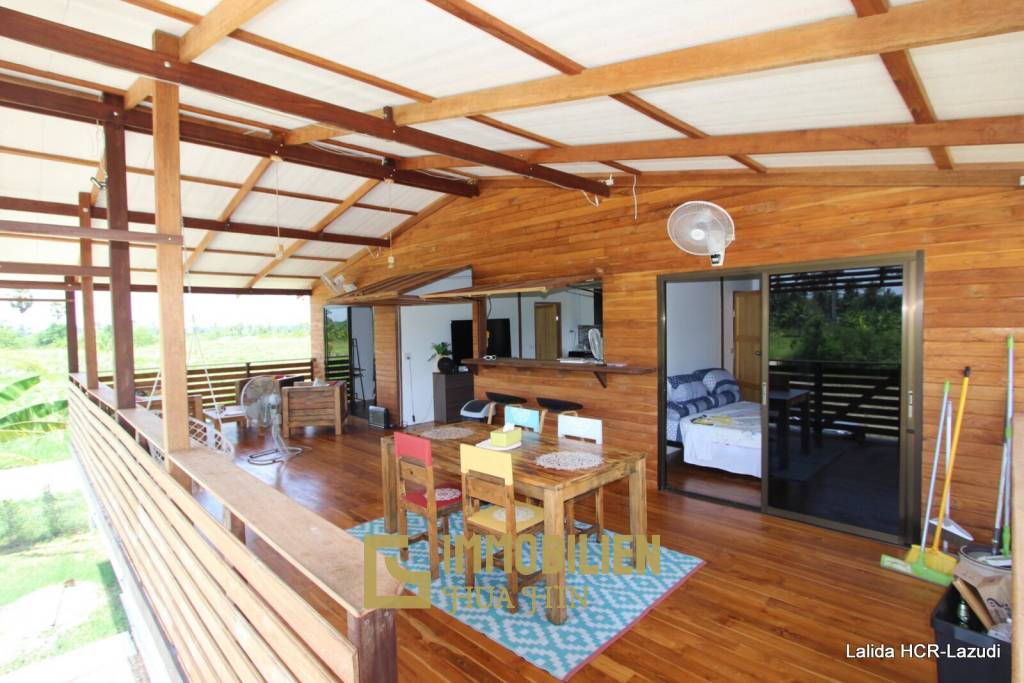 Countryside Thai and Western style house on stilt with open view